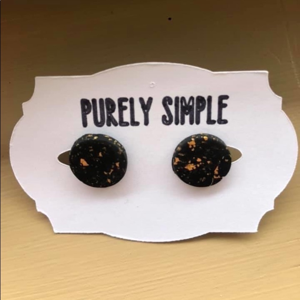 Handmade clay stud earrings